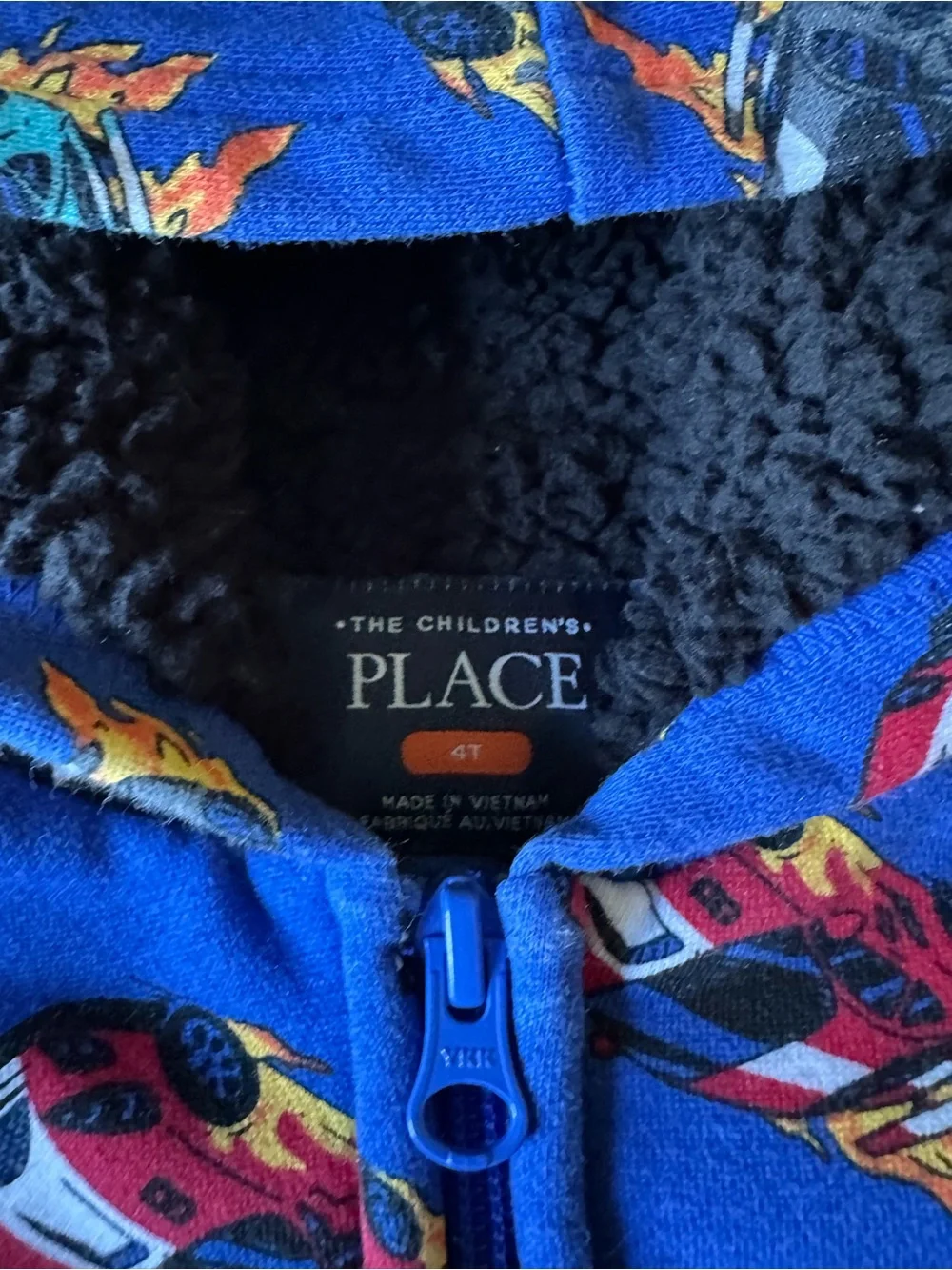 The Children's Place Blue Race Car Hoodie